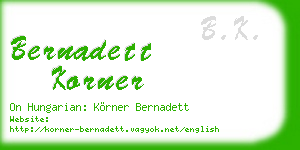 bernadett korner business card